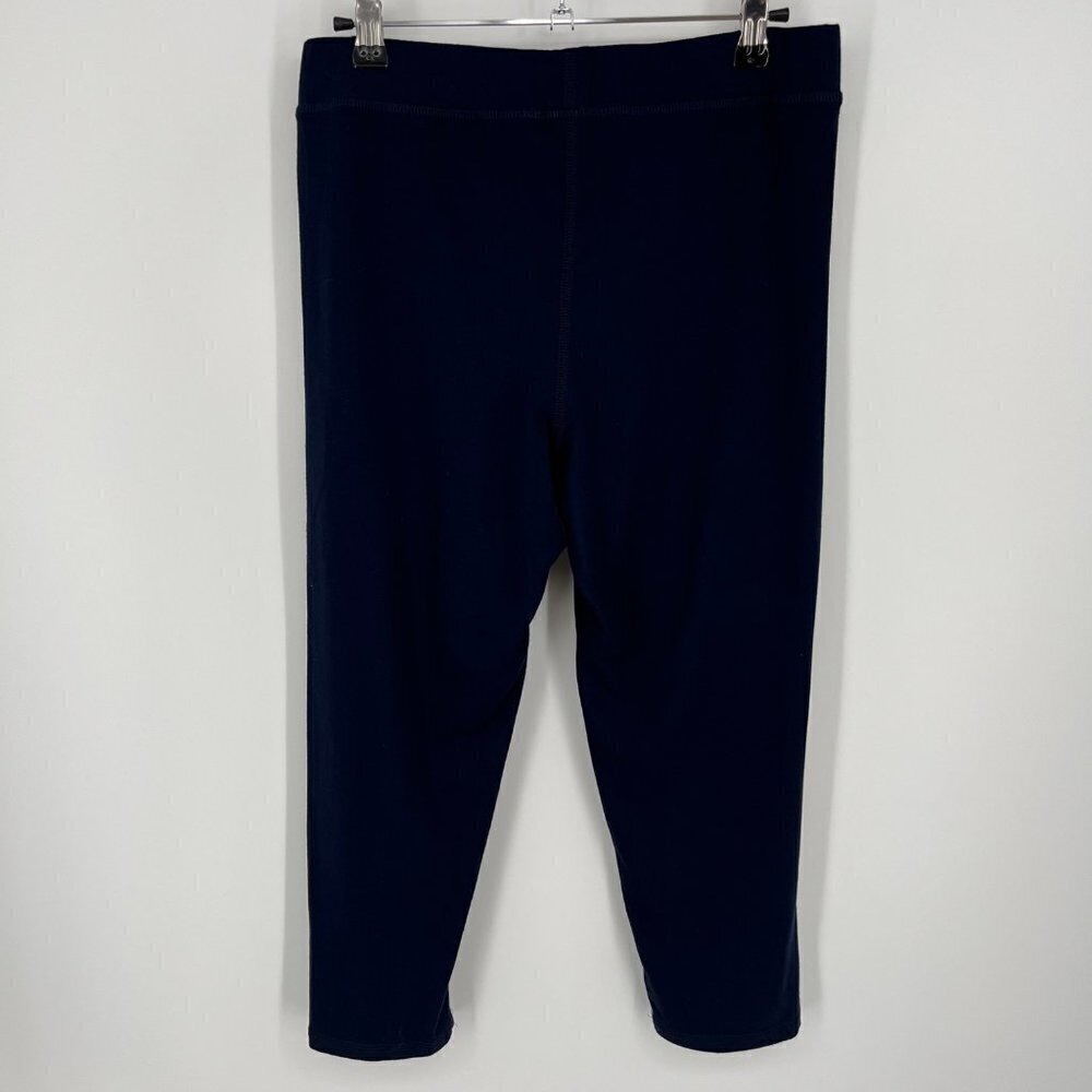 Boden Womens High Rise Crop Jersey Leggings Size 10 Navy Blue Casual Soft Knit - Picture 2 of 11